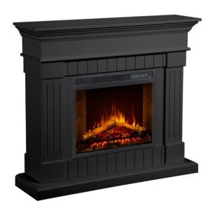Impressive Flame Classic Electric Fireplace with Paneled Mantel Surround WF703 Black