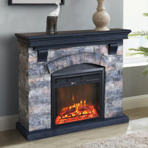 stone-look electric fireplace