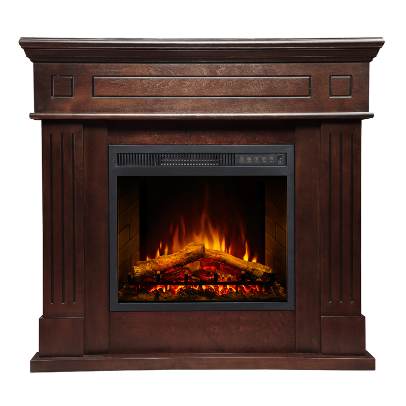 Impressive Flame Coner Electric Fireplce with Wood Mantel WF-027 Brown Corner - Image 2