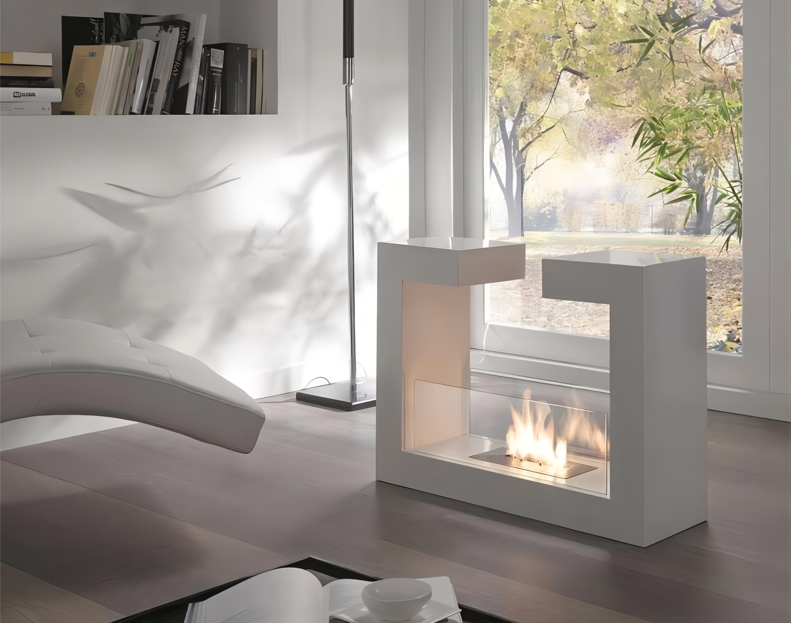 bio-ethanol fireplace in spa