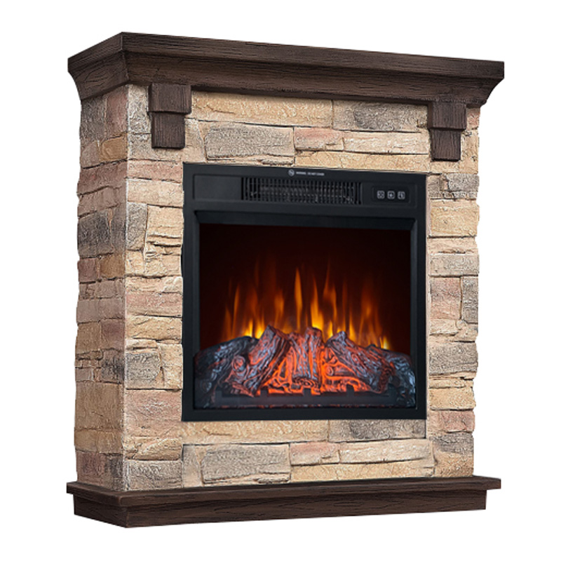 stone-look electric fireplace