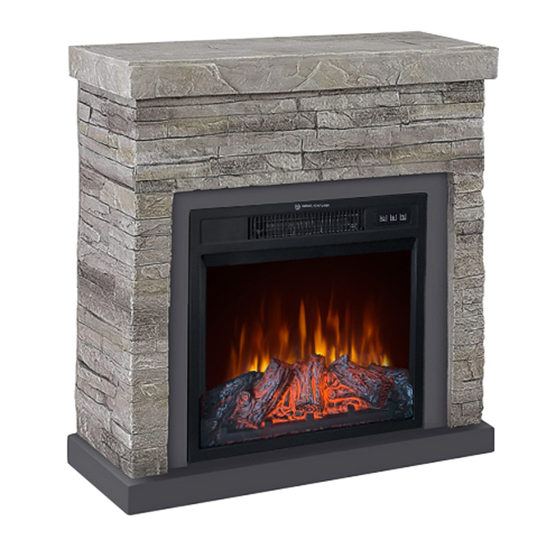 stone-look electric fireplace