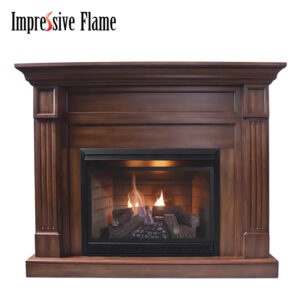 Ventless Gas Fireplace with Wood MantelGFF-MFB02
