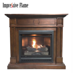Vent Free Gas Fireplace with Wood Mantel GFF-MFC02