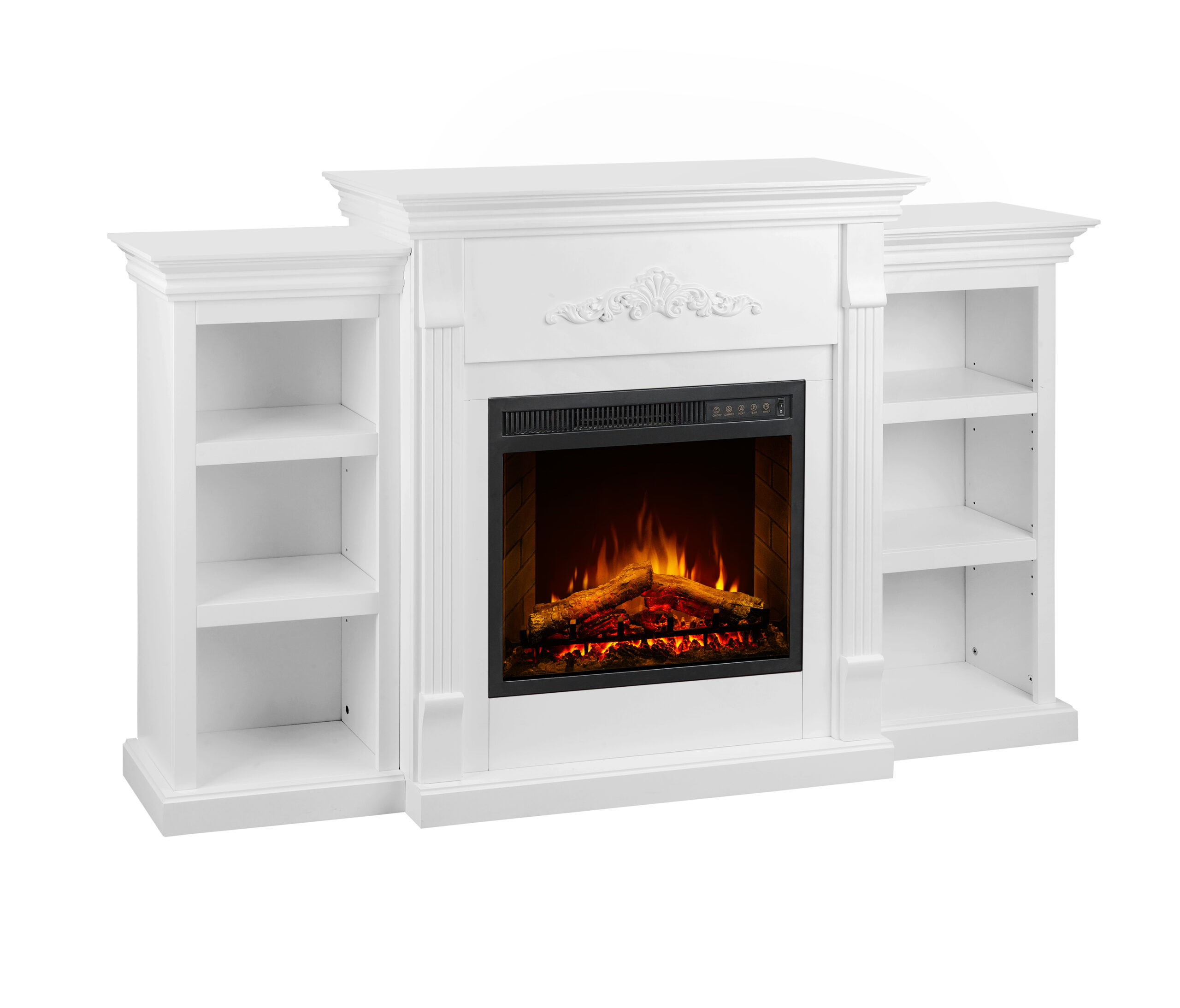 Impressive Flame Electric Fireplace Heater TV Stand Entertainment Center Fireplace WF-721