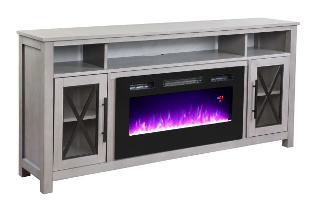 Llama impresionante 2 Mueble TV para chimenea con puerta de cristal y 36" Centro de entretenimiento con inserto para chimenea WFG36-TV13 - Imagen 2