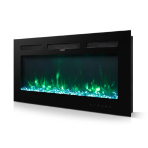 Impresionante Llama 10.5cm Ultra Slim Incorporado & Chimenea eléctrica de pared 36" EFG-1336TCLS