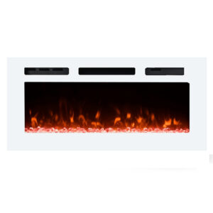 Impresionante Llama 10.5cm Ultra Slim Incorporado & Chimenea eléctrica de pared 40" EFG-1340TCLS White