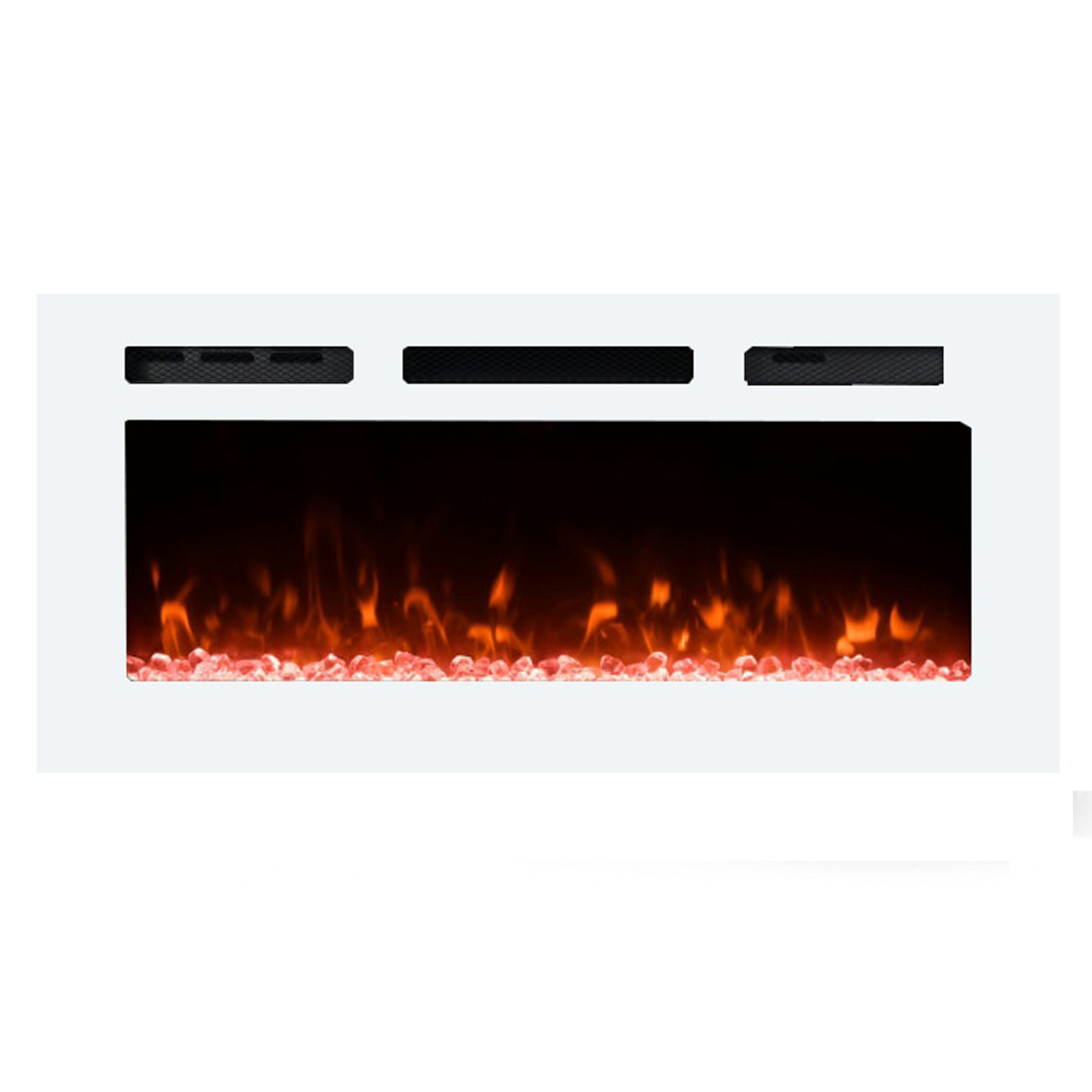 Impressive Flame 10.5cm ウルトラスリム内蔵 & 壁掛け電気暖炉 40" EFG-1340TCLS White