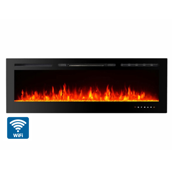 Impressive Flame WIFI Smart Low Profile Built-in & Wall Mounted Electric Fireplace 72” EFG-1372TCLA