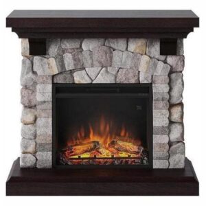 Impressive Flame Faux Stone Freestanding Electric Fireplace STF17