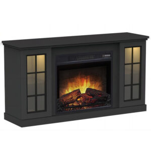 Impressive Flame Modern Fireplace TV Stand Entertainment Center Electric Fireplace with LED Light WFA23-TV11 Black