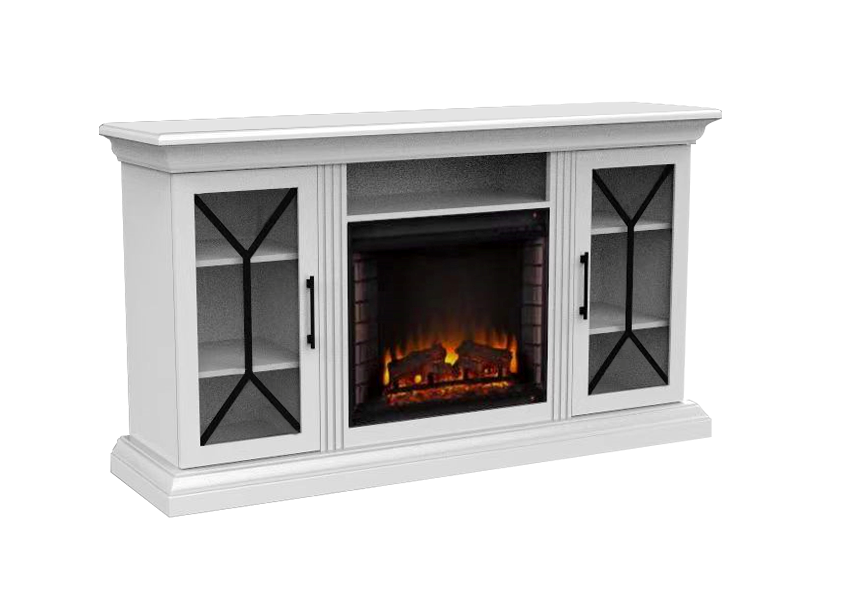 Fireplace Mantels Classical Wooden TV Stand Electric Fireplace with 34" Fireplace Insert Entertainment Center WF718A White