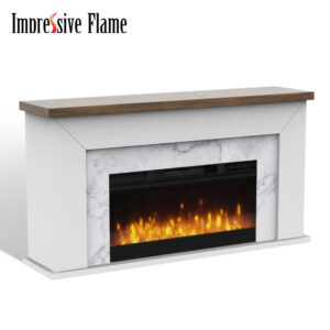Fireplace Mantels Classic Marble-Look Wooden Electric Fireplace WFG-2510