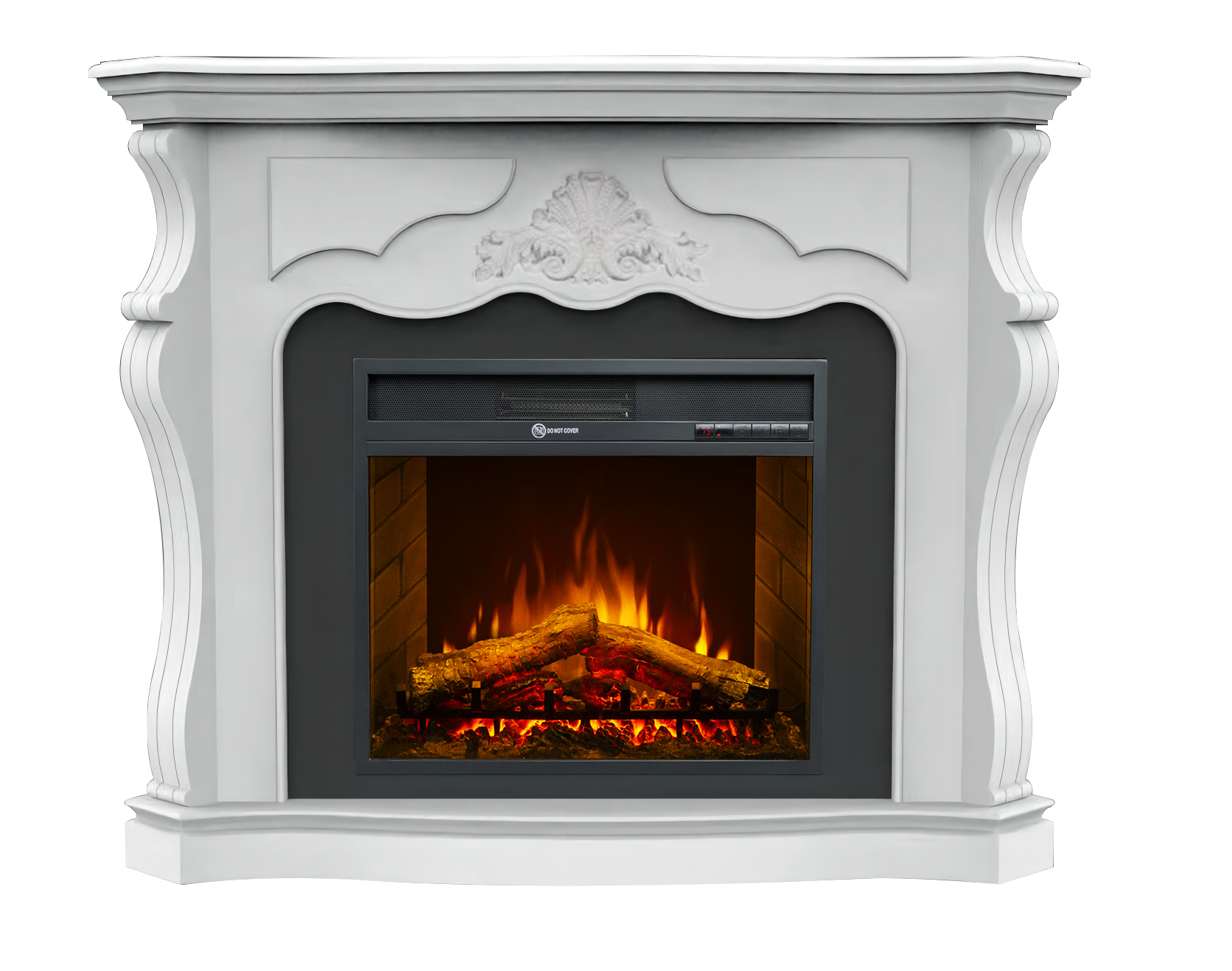 Impressive Flame Fireplace Mantel Surround Traditional Electric Fireplace WF514 White