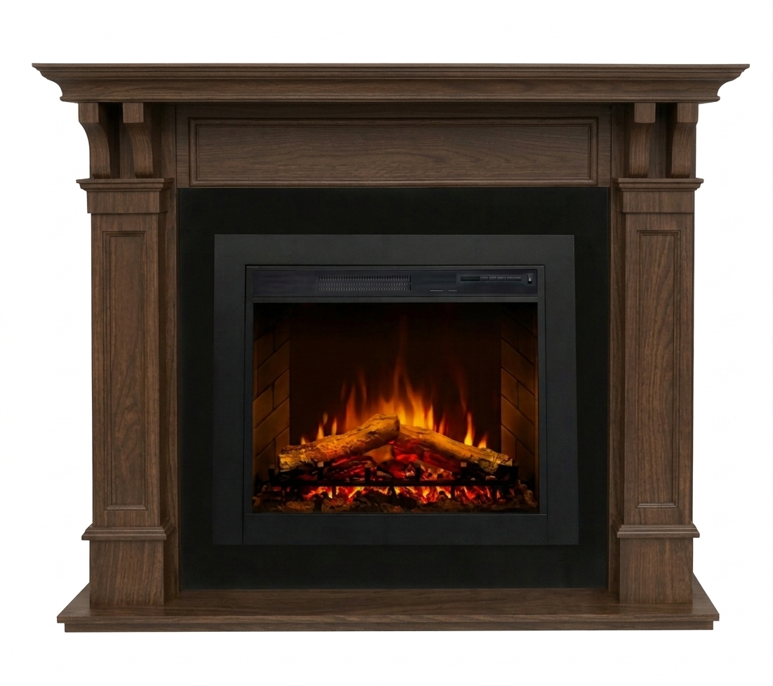 Fireplace Mantels Brown Electric Fireplace WFG-709 - Image 2