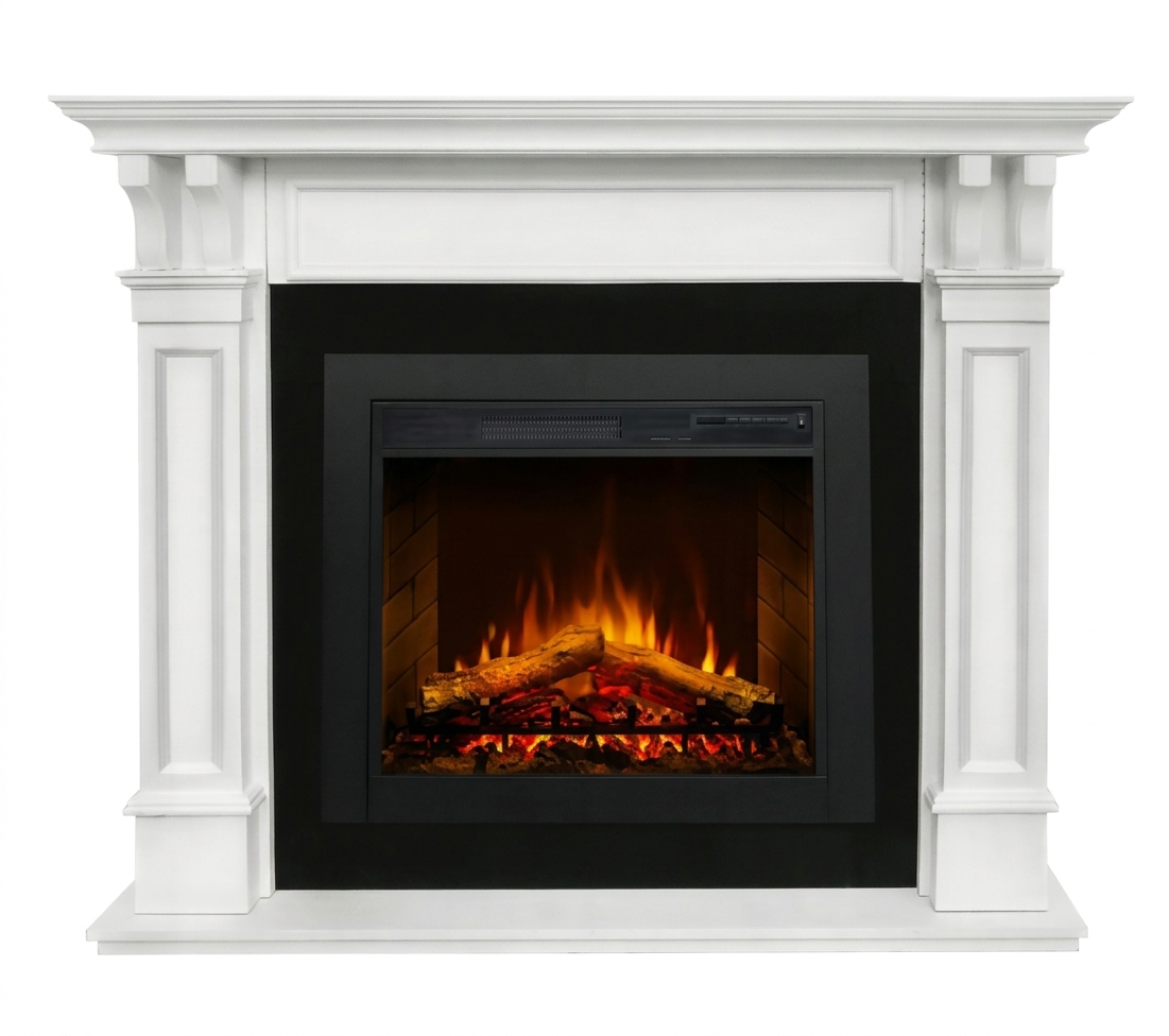 Fireplace Mantels White Electric Fireplace WFG-709 - Image 2