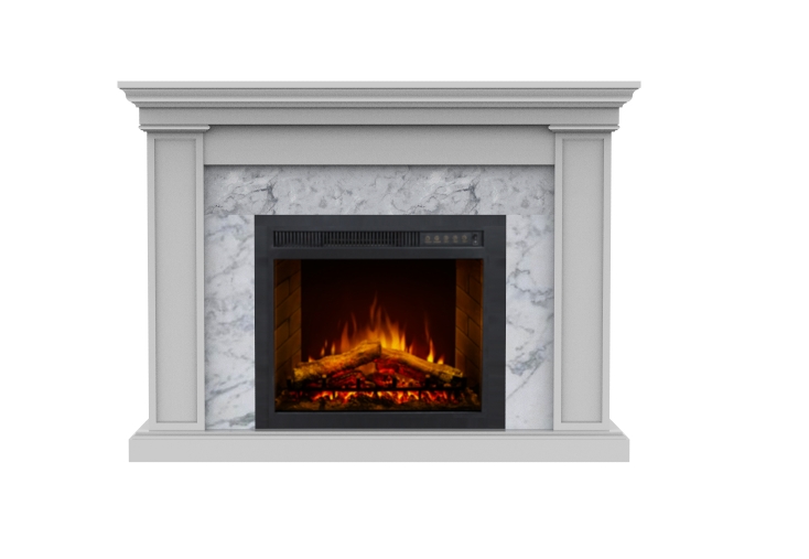 Fireplace Mantels Classic Marble-Look Wooden Electric Fireplace WFG-710 - Image 2