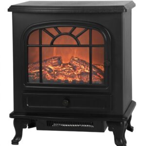 Impressive Flame Classic freistehender elektrischer Kaminofen – Schwarz & Weiß EFYH-17-12