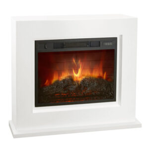 Impressive Flame Slim White Electric Fireplace Mantel WF-018