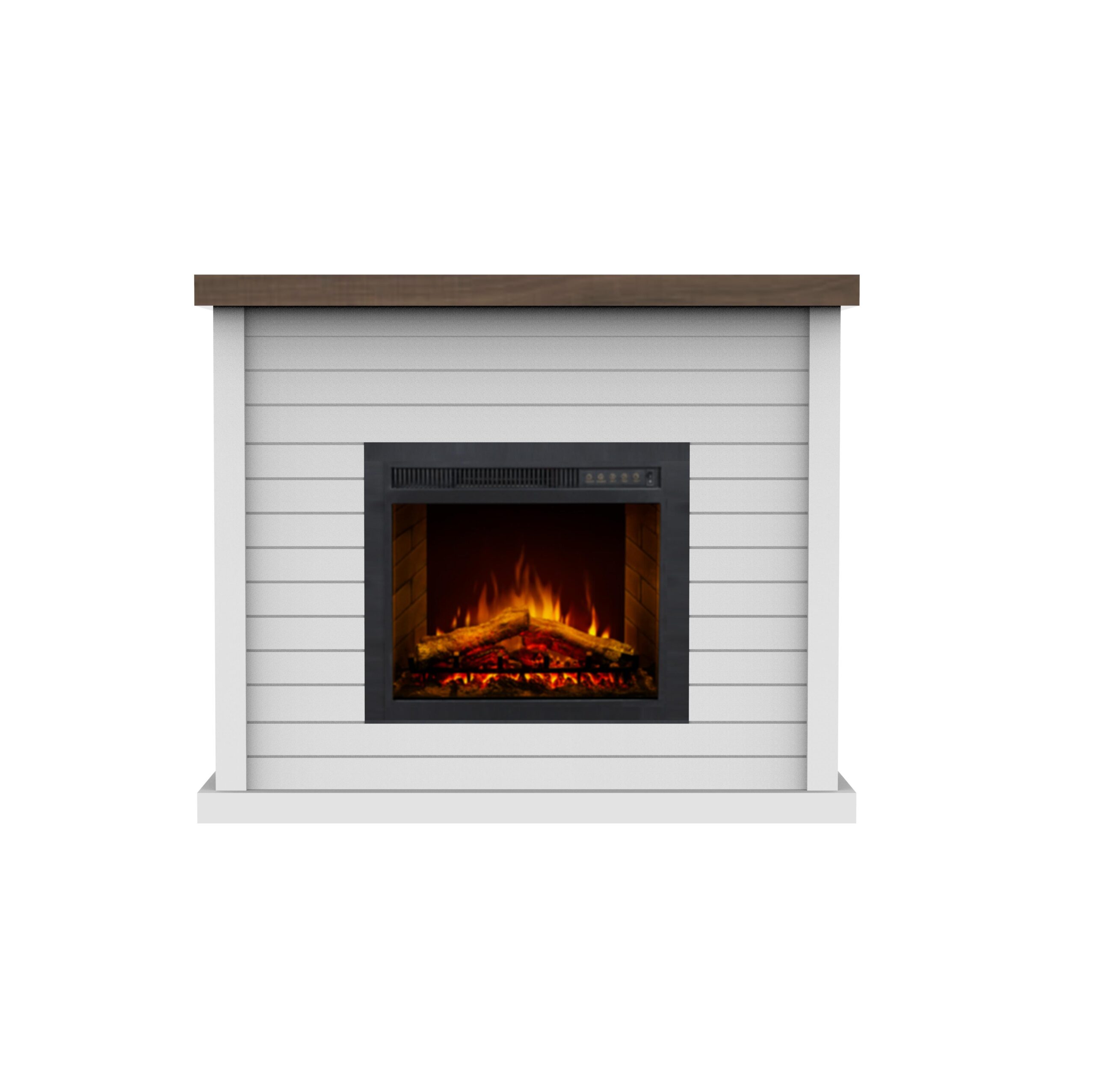 Impressive Flame Farmhouse Electric Fireplace with Shiplap Mantel & 3D Flame WF-2404 - ছবি 2