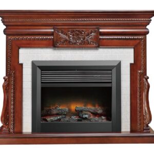 Impressive Flame Ornate Traditional Wood Mantel Electric Fireplace WF513