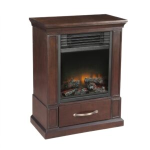 Impressive Flame Compact Wood Mantel Electric Fireplace with Storage Shelf WFG-213EF