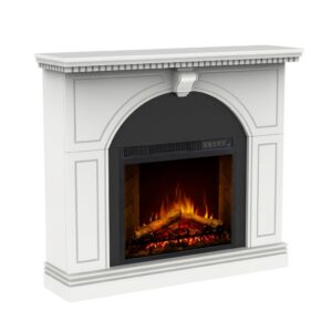 Impressive Flame White Arched Electric Fireplace Mantel WFR27T