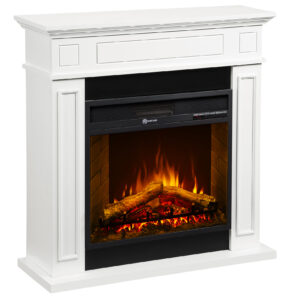 Impressive Flame Traditional Decor Fireplace Electric Heater WFS124 White