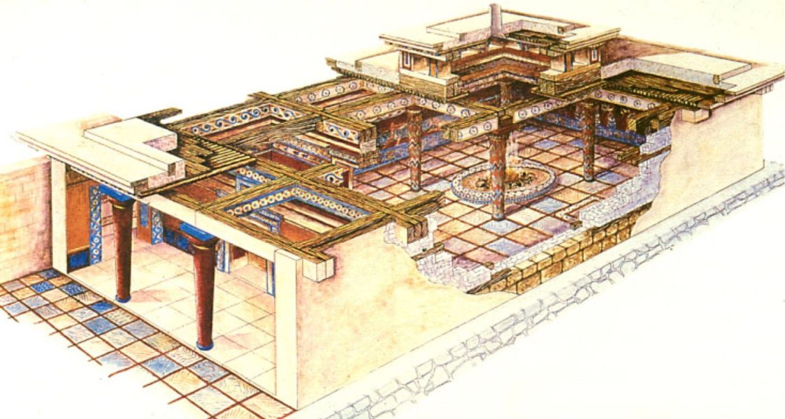 Illustration - Main Hall of the Mycenaean Palace in Greece